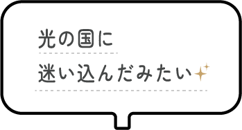 光の国に迷い込んだみたい