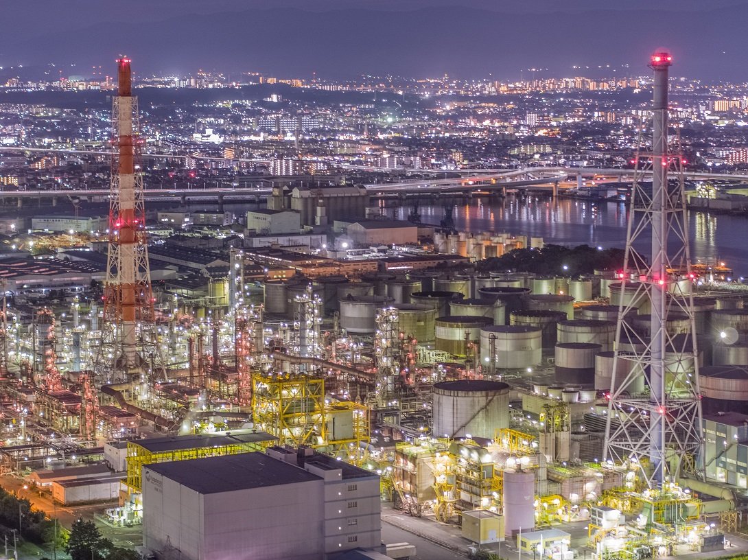 堺泉北臨海工業地帯の工場夜景