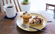 白鷺ホシカシ　マロンケーキ　マフィン　コーヒー